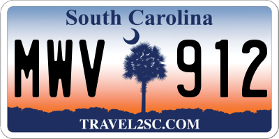 SC license plate MWV912