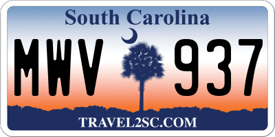 SC license plate MWV937