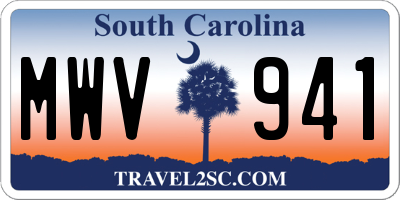 SC license plate MWV941