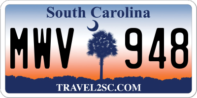 SC license plate MWV948