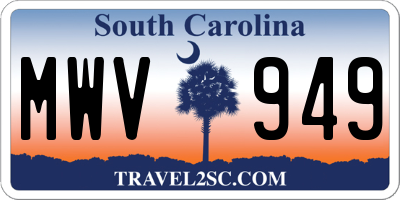 SC license plate MWV949