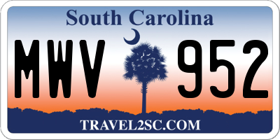 SC license plate MWV952