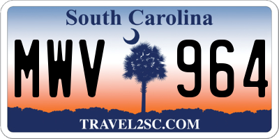 SC license plate MWV964