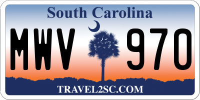 SC license plate MWV970