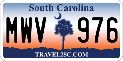 SC license plate MWV976