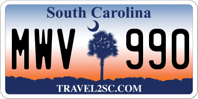 SC license plate MWV990