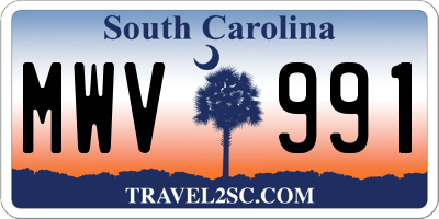 SC license plate MWV991