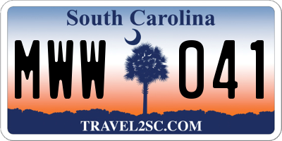SC license plate MWW041