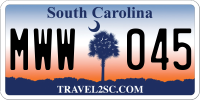 SC license plate MWW045