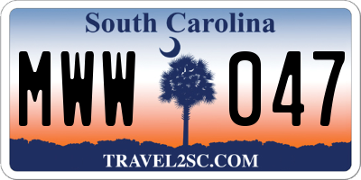 SC license plate MWW047