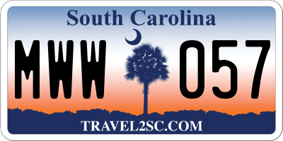 SC license plate MWW057