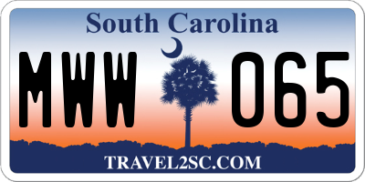SC license plate MWW065