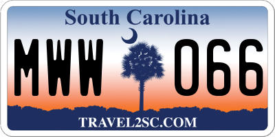 SC license plate MWW066