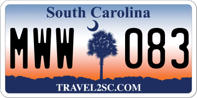 SC license plate MWW083