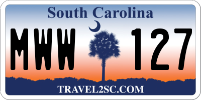 SC license plate MWW127