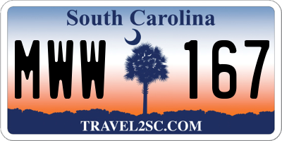SC license plate MWW167