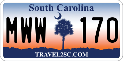 SC license plate MWW170