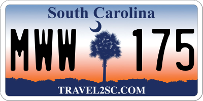 SC license plate MWW175