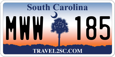 SC license plate MWW185