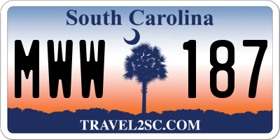 SC license plate MWW187