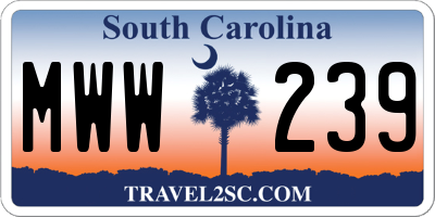 SC license plate MWW239