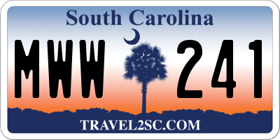 SC license plate MWW241