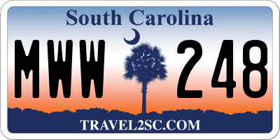 SC license plate MWW248