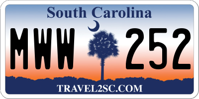 SC license plate MWW252