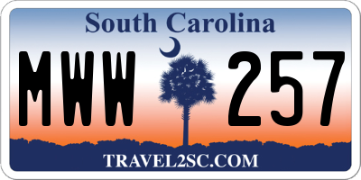 SC license plate MWW257