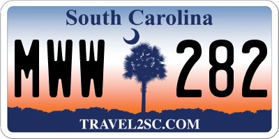 SC license plate MWW282