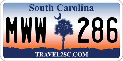 SC license plate MWW286