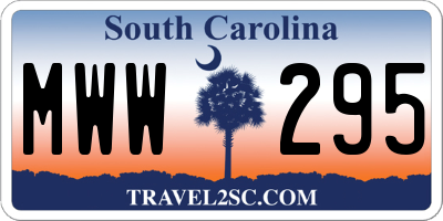 SC license plate MWW295
