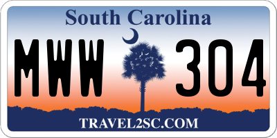 SC license plate MWW304