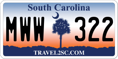 SC license plate MWW322