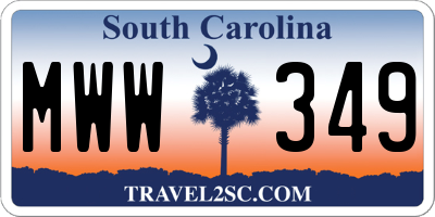 SC license plate MWW349