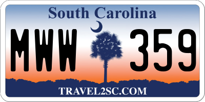 SC license plate MWW359