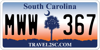 SC license plate MWW367