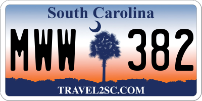 SC license plate MWW382