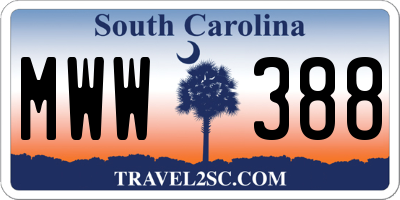 SC license plate MWW388