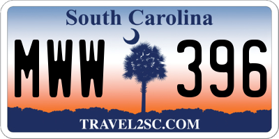 SC license plate MWW396