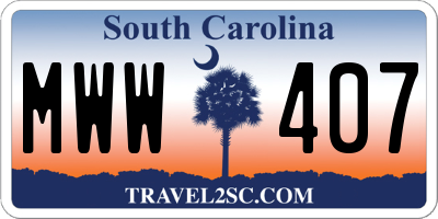 SC license plate MWW407
