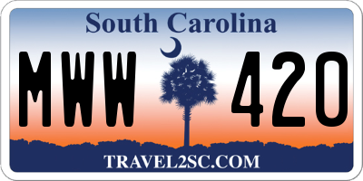 SC license plate MWW420