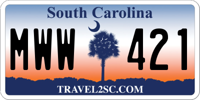 SC license plate MWW421