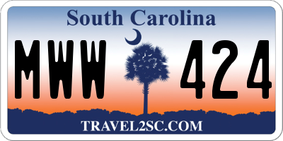 SC license plate MWW424