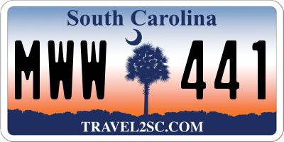 SC license plate MWW441