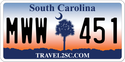 SC license plate MWW451