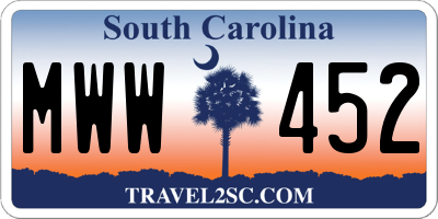 SC license plate MWW452