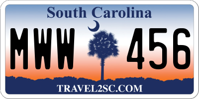 SC license plate MWW456