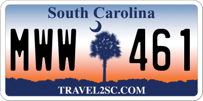 SC license plate MWW461