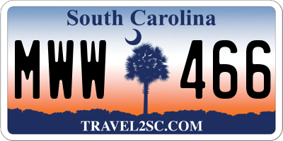 SC license plate MWW466